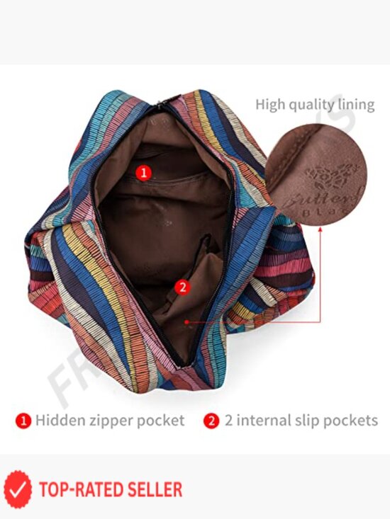 Bohemian Daypack Backpack for Women, Fashion Casual Small Backpack Purse with main image 4